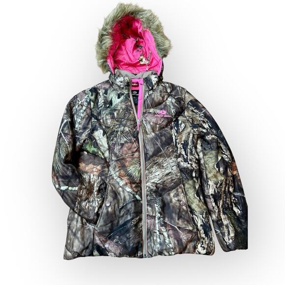 Mossy Oak Large (38-40) Ladies Camo Winter Coat Removable Fur - Picture 5 of 15